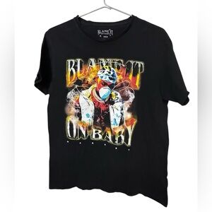 Blame It On Baby Rap DaBaby Hip Hop Streetwear Men’s M Black Graphic T-Shirt